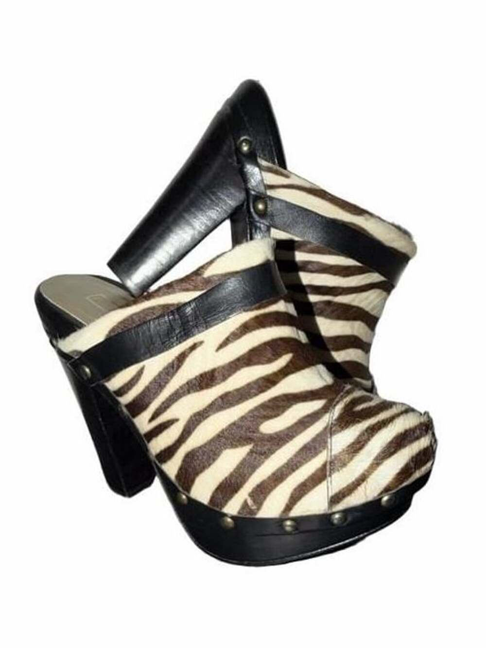 Petra Zebra Print Clog Mules Size 36